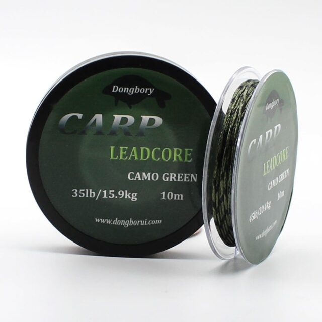 Camo green lead core carp line, 35 lb, 10 m spool